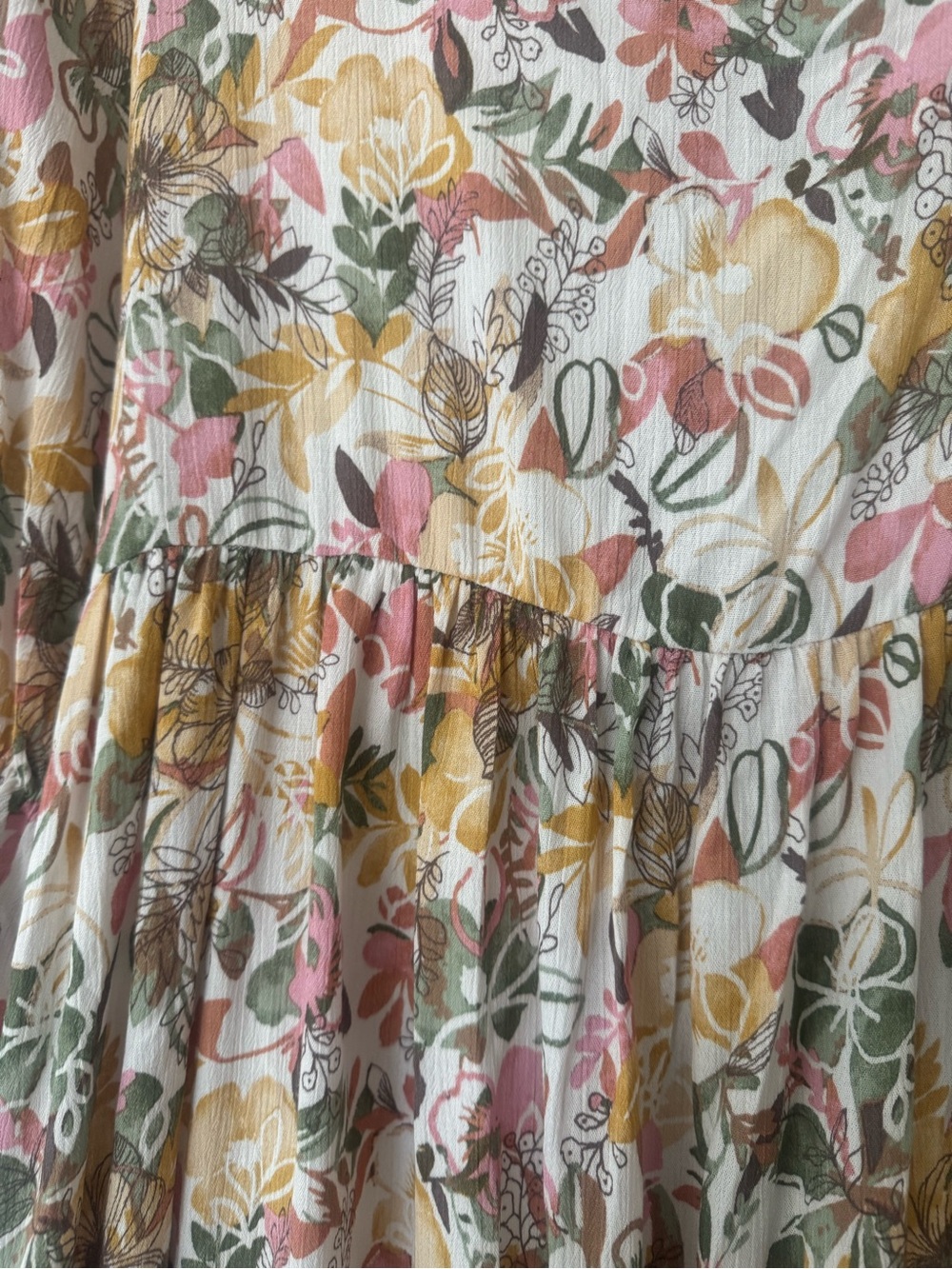 Sugar fox a California Company Floral Midi Dress in Pink, Mustard & Green US M - Picture 10 of 15